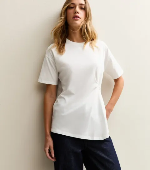 Women's Off White Knot Side Tee