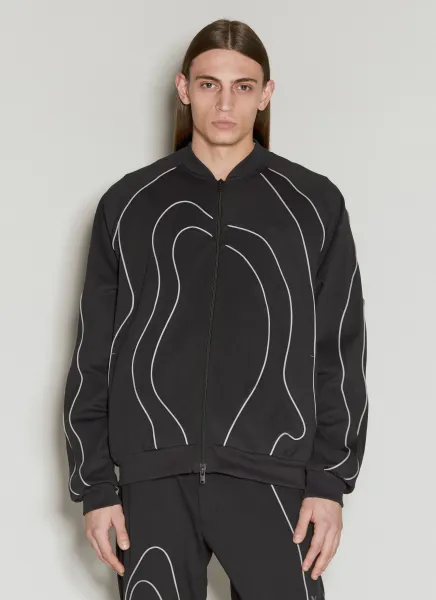 Contrast Piping Zip-Up Sweatshirt