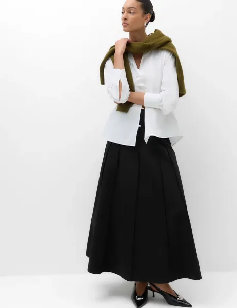 Marks & Spencer Pure Cotton Frayed Midi Panelled Circle Skirt