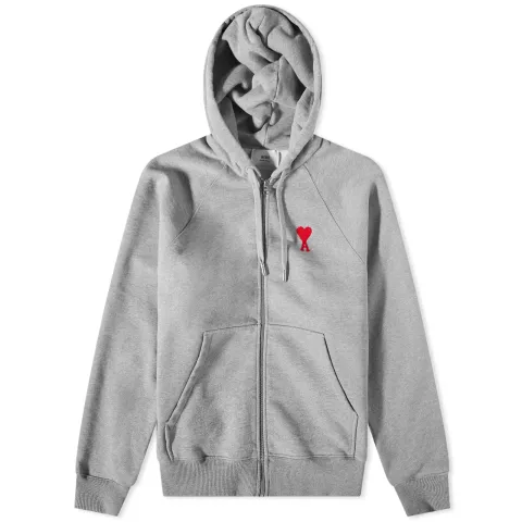 AMI Heavy Fleece Small A Heart Zip Hoodie