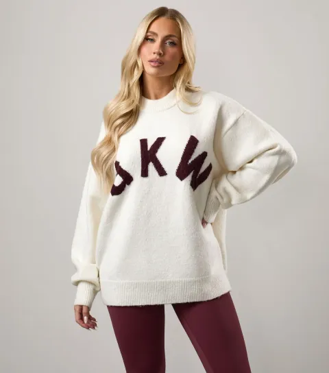 Women's Cream Logo Crew Neck Jumper