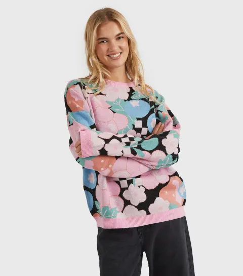 Women's Pink Fruit Patterned Jumper