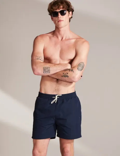 Pocketed Mid-Length Swim Shorts Navy