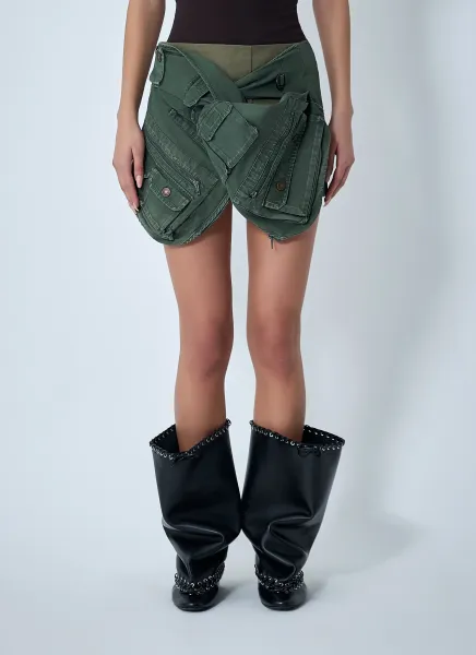 Twisted Cargo Mini Skirt