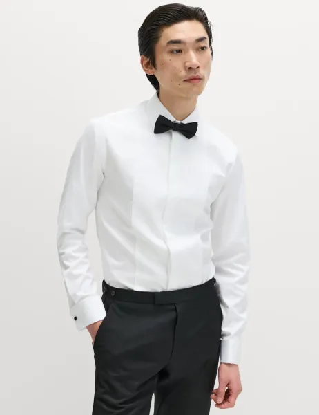Marks & Spencer Extra Slim Fit Luxury Marcella Bib Shirt White