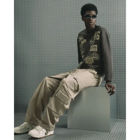 River Island Baggy Fit Cargo Trousers