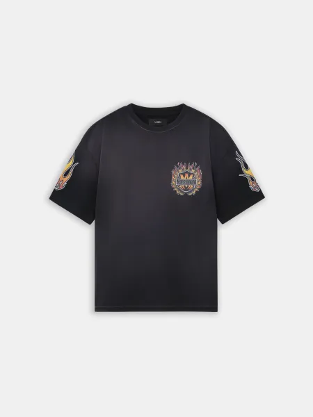 MA FLAMES OVERSIZED TEE - Black