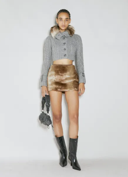 Faux Fur Cable Sweater