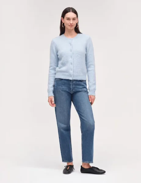 Chinti & Parker Pure Merino Wool Jacquard Crew Neck Cardigan