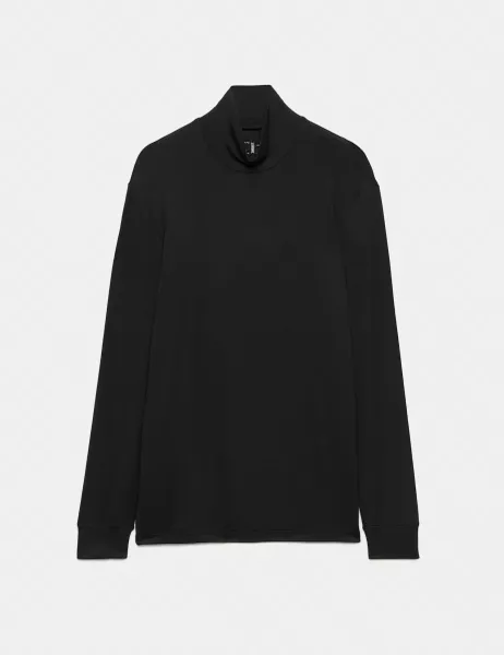 Autograph Thermal Roll Neck Top with Cashmere Black