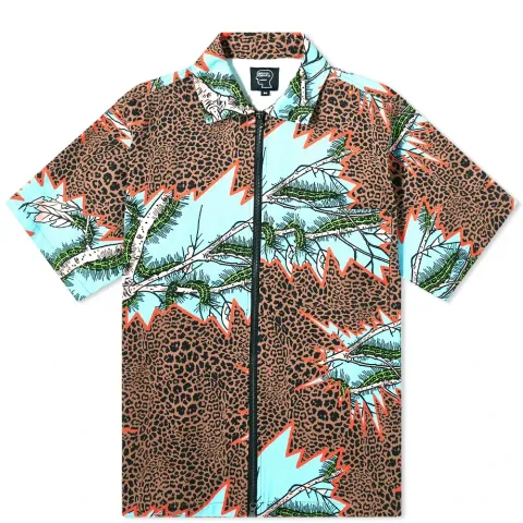 Mutated Cheetah Zipped Short Sleeve Shirt