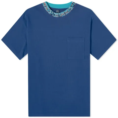 Jacquard Collar Pique Mock Neck T-Shirt