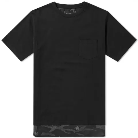 SOPHNET. Camouflage Loan Star Long Back Panel Pocket Tee