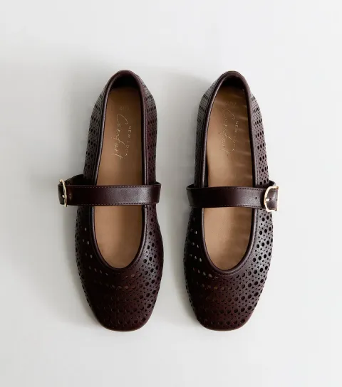 Women's Dark Burgundy Faux Leather Cut Out Mary Jane Pumps Vegan