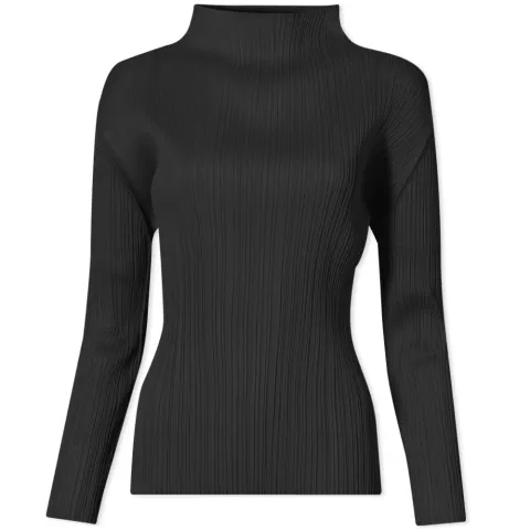 Long Sleeve Basics Pleats Top