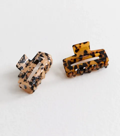 New Look 2 Pack of Brown Tortoiseshell Hair Claw Clips