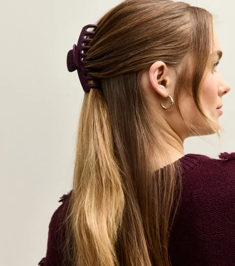 Dark Burgundy Matte Hair Claw Clip