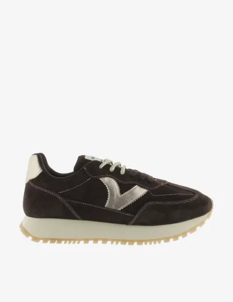 Victoria Viento Suede Lace Up Trainers Brown