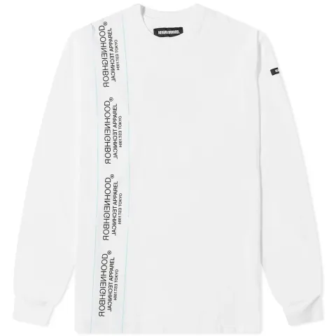 Long Sleeve Sign Tape Detail T-Shirt