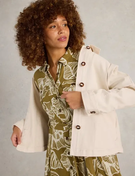 White Stuff Denim Relaxed Jacket Natural