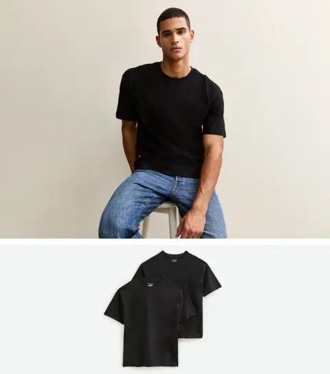 Men's Black Pack of 2 Oversized T-Shirts