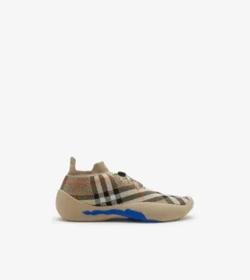 Check Knit Neptune Sneakers in Sand beige