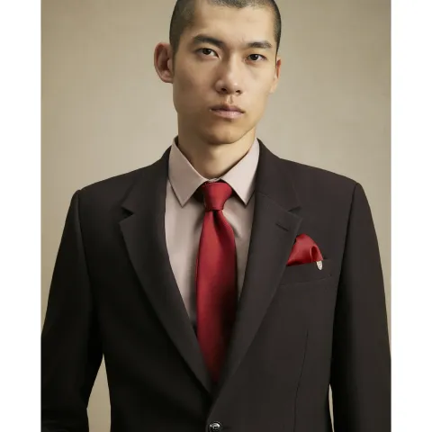 River Island Twill Tie And Handkerchief Set