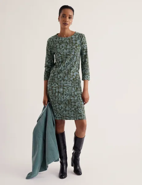 Seasalt Cornwall Cotton Rich Jersey Shift Dress Grey Mix