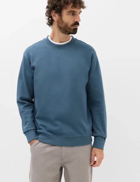 Marks & Spencer Ultimate Cotton Rich Crew Neck Sweatshirt Dusty Blue