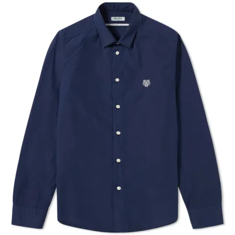 Button Down Dyed Tiger Poplin Shirt
