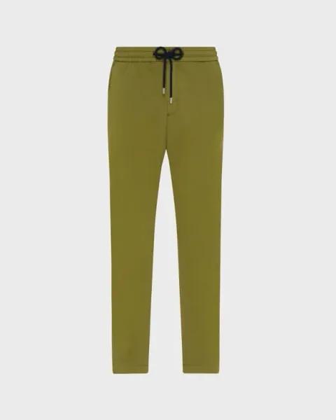 Vilebrequin Men Elastic Waist Cotton Satin Pants Solid