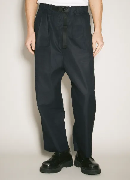 Cotton-Blend Belted Pants