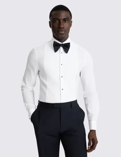 Moss Slim Fit Pure Cotton Dress Shirt White