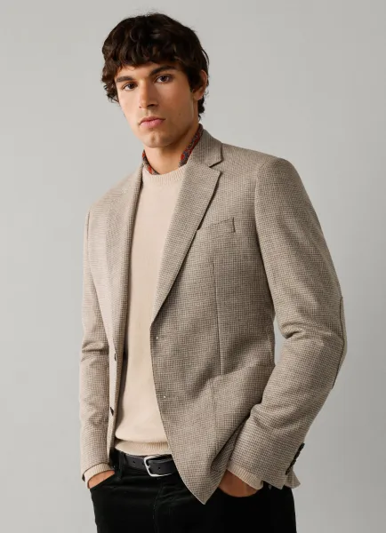 Hackett Cotton Blend Melange Puppytooth Blazer