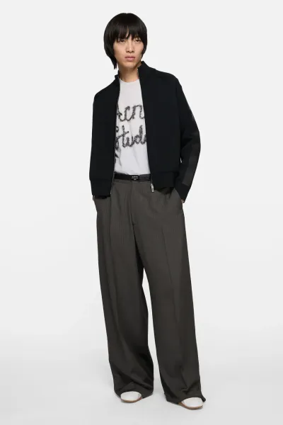 Zip-up logo cardigan