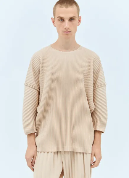 Long-Sleeve Pleated Top