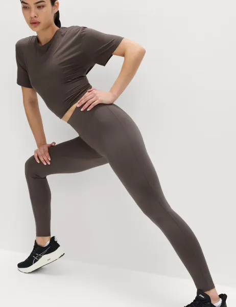 Goodmove Essential High Waisted Gym Leggings Mid Grey