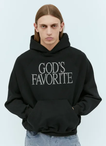 God's Favorite Rhinestone Hooded Sweatshirt
