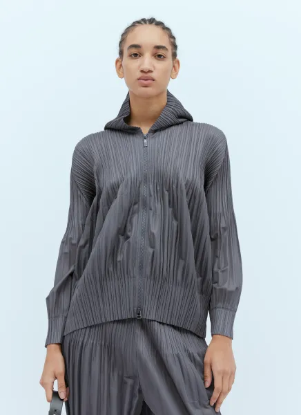 Hooded Pleated Sweatshirt