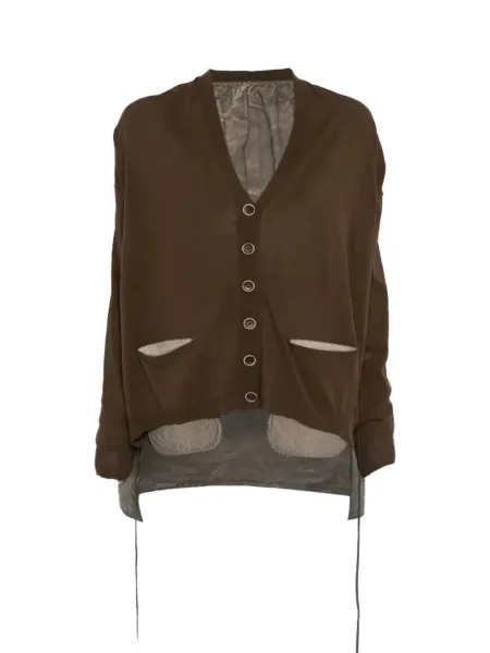Front-Pocket Cardigan Brown