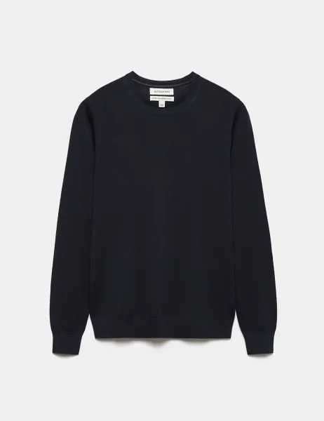 Autograph Pure Extra Fine Merino Wool Crew Neck Jumper Dark Navy