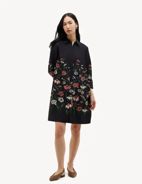 Hobbs Floral Button Front Mini Shift Dress Multi