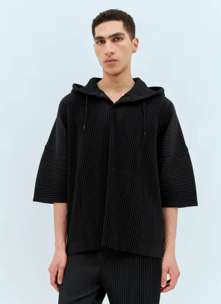 Hooded Pleated Top