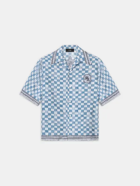 MA CHECKERED BOWLING SHIRT - Steel