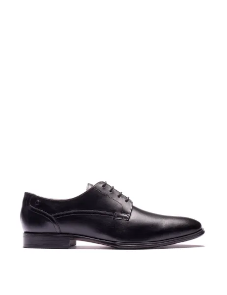 Base London Leather Derby Shoes Black