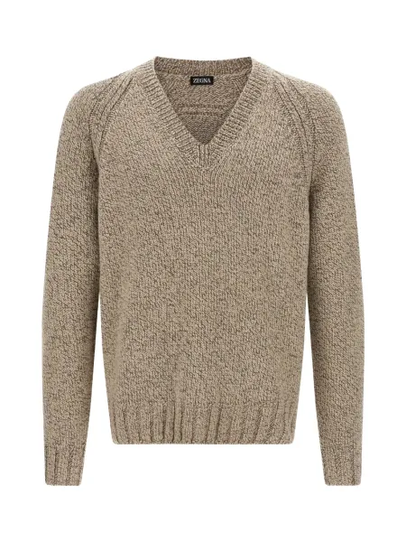 V-Neck Jumper Beige