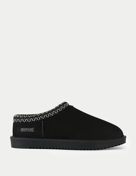Risley Waterproof Flat Mules Black