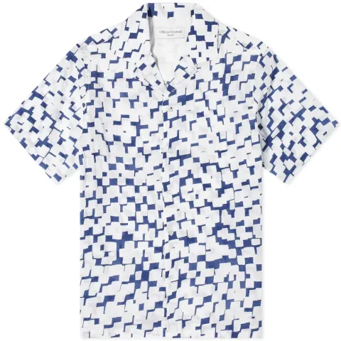 Officine Générale Short Sleeve Eren Geometric Print Shirt