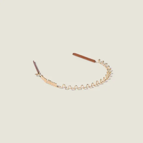 Metal and leather headband
