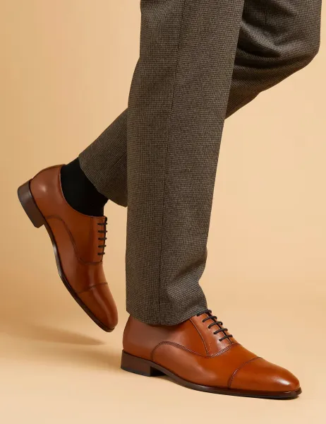 Jones Bootmaker Leather Oxford Shoes Tan